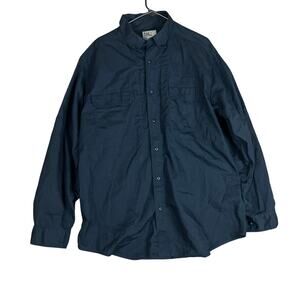 5.11 Tactical Mens Shirt Navy Blue Button Down Long Sleeve Pockets Vented Large